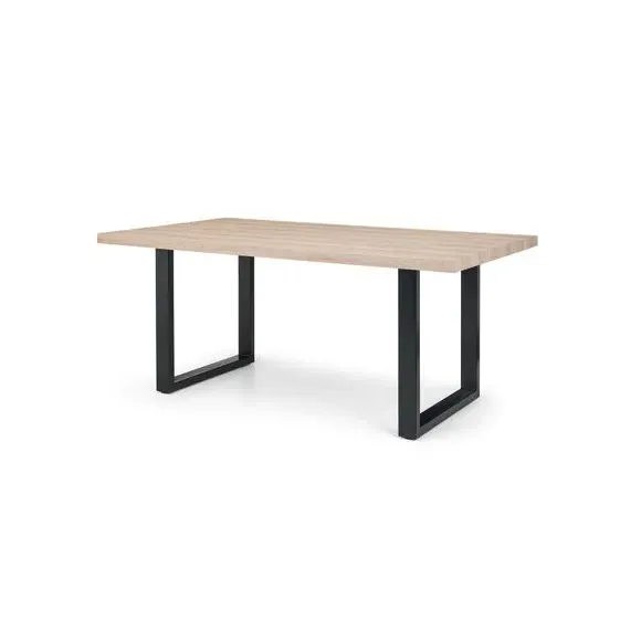 6-Seater Rectangular Dining Table - Oak, Metal