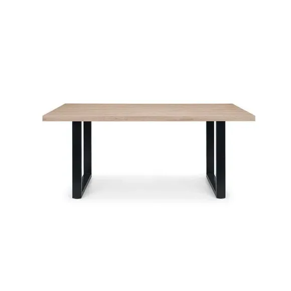 6-Seater Rectangular Dining Table - Oak, Metal