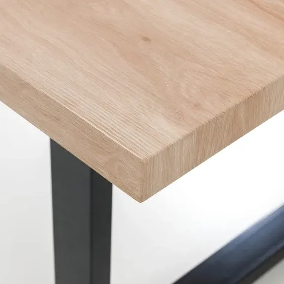 6-Seater Rectangular Dining Table - Oak, Metal