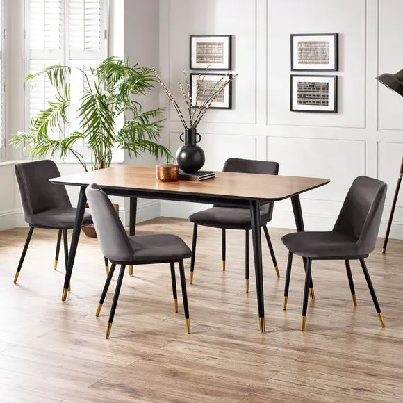 6-Seater Rectangular Dining Table - Walnut, Wood image