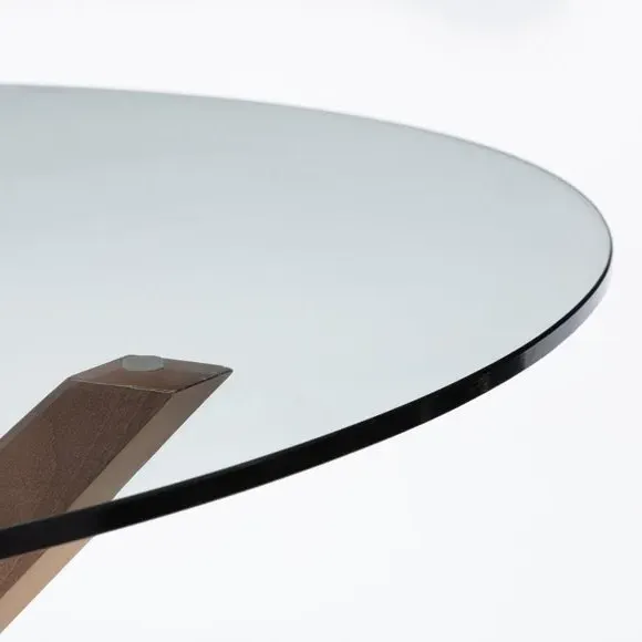 6-Seater Round Dining Set - Walnut, Glass
