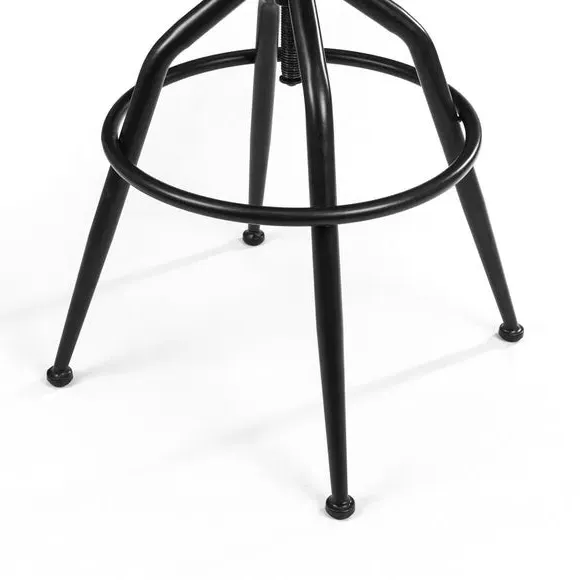 Adjustable Height Bar Stool - Brown, Faux Leather