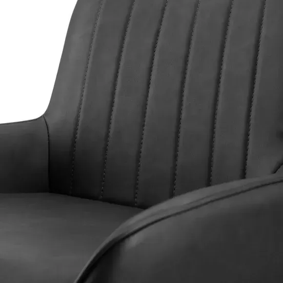 Bar Stool Retro Design - Black, Faux Leather