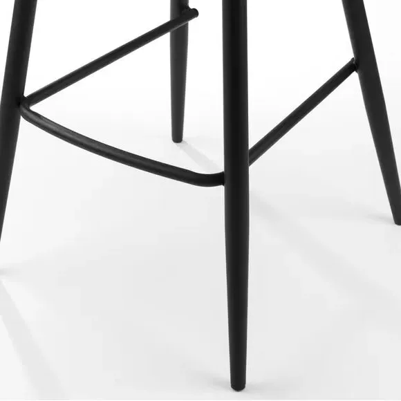 Bar Stool Retro Design - Black, Faux Leather