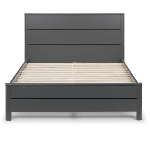 Bed Frame with Rounded Corners - Grey, Wood