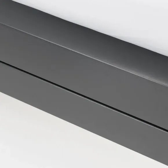 Bed Frame with Rounded Corners - Grey, Wood