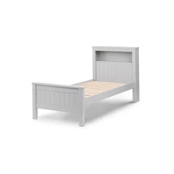 Bookcase Bed Frame with Storage - Grey
