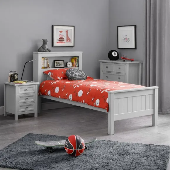 Bookcase Bed Frame with Storage - Grey