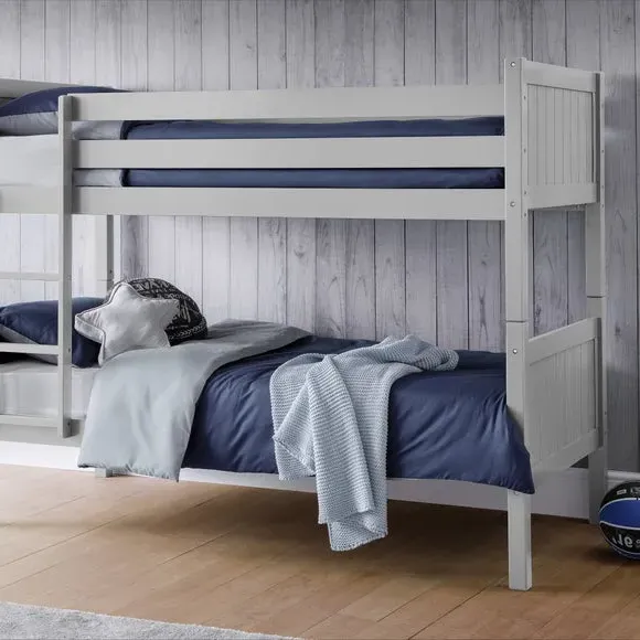 Bunk Bed Frame with Panels - Grey, Pine image