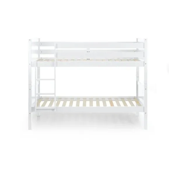 Bunk Bed Frame with Panels - White, Pine