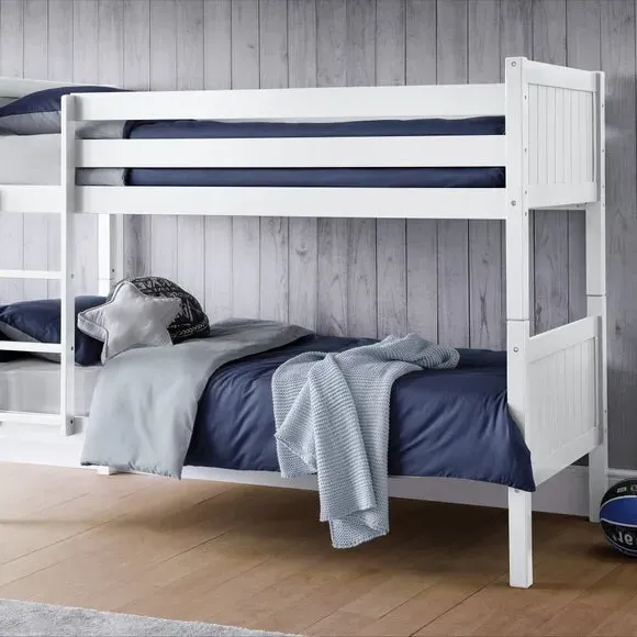 Bunk Bed Frame with Panels - White, Pine