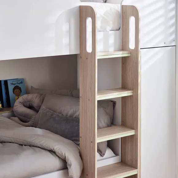 Bunk Bed with Storage - Light Wood