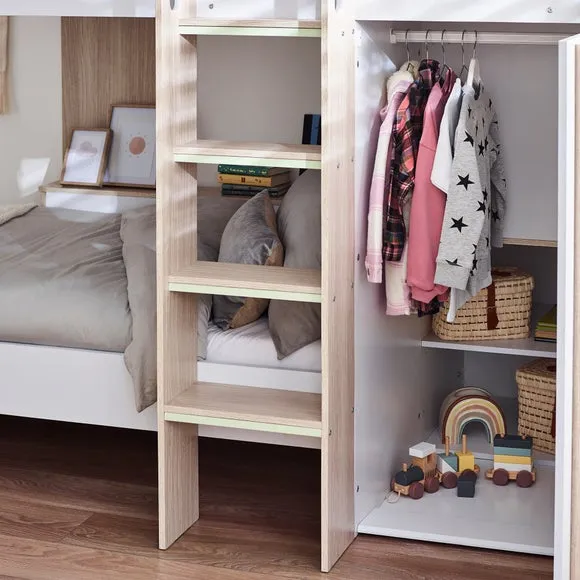 Bunk Bed with Storage - Light Wood