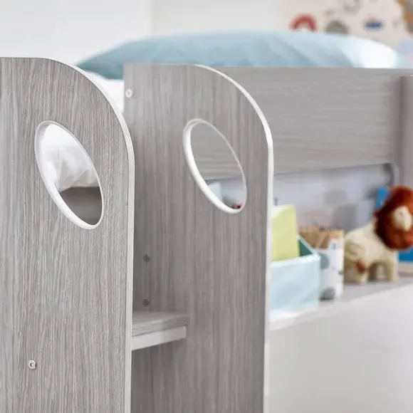 Bunk Bed with Trundle - Grey, Wood