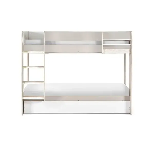 Bunk Bed with Trundle & Shelving - Brown