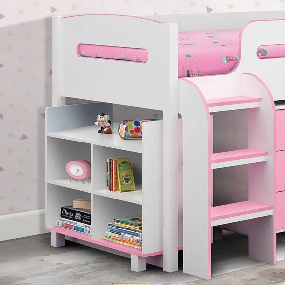 Cabin Bed with Storage - Pink, Wood
