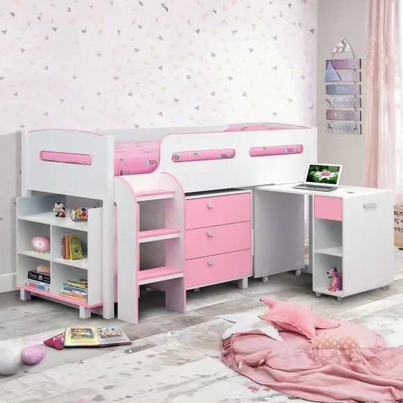 Cabin Bed with Storage - Pink, Wood image