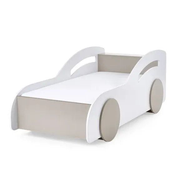 Car Bed with Wheels - White