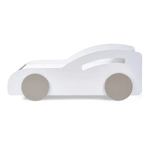 Car Bed with Wheels - White