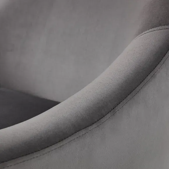 Cocktail Chair with Gold Details - Grey, Velvet