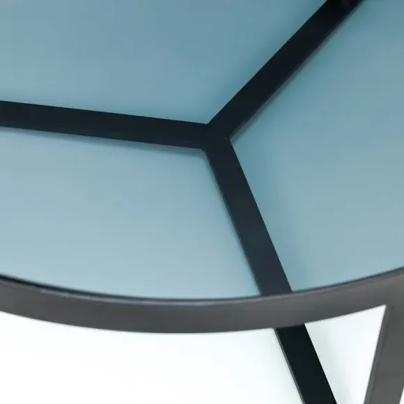 Coffee Table with Glass Top - Black, Metal