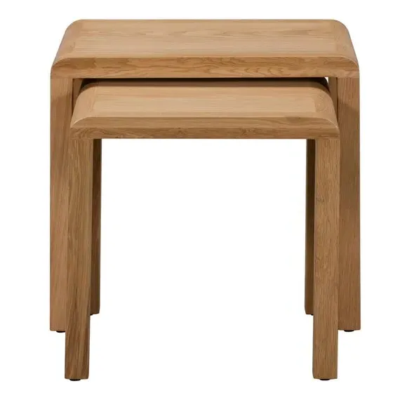 Curved Nest of Tables - Oak, Solid Wood