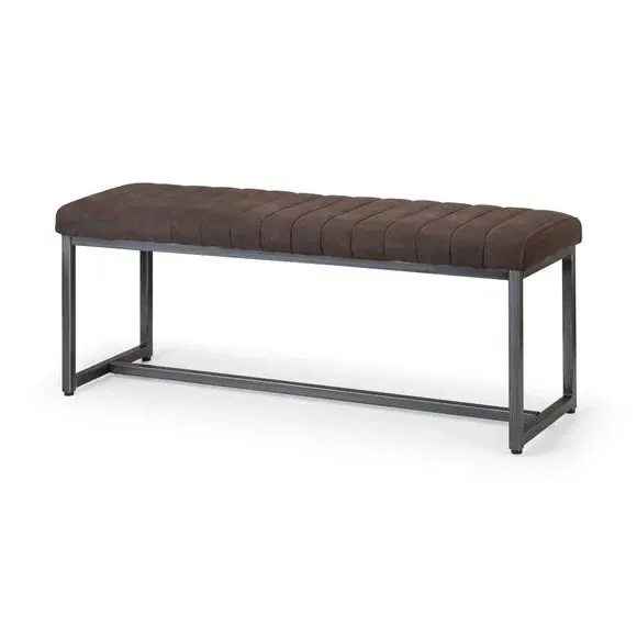 Dining Bench with Trapeze Legs - Grey, Oak