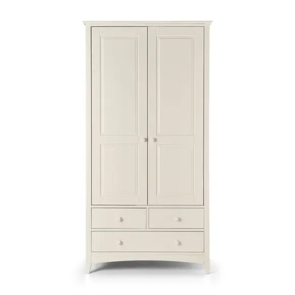 Double Wardrobe with 3 Drawers - Stone, MDF