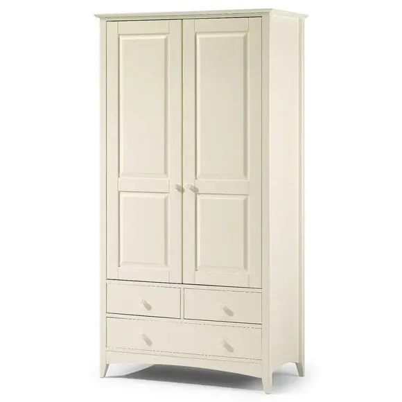 Double Wardrobe with 3 Drawers - Stone, MDF