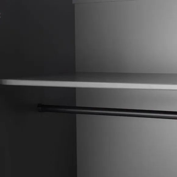 Double Wardrobe with Drawer - Grey, Wood