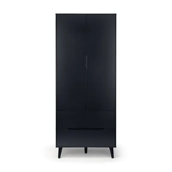 Double Wardrobe with Drawers - Anthracite, Oak