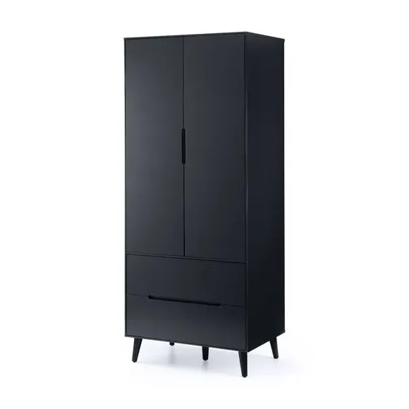 Double Wardrobe with Drawers - Anthracite, Oak image
