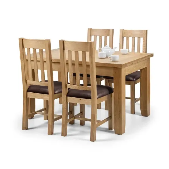 Extendable Dining Set with 4 Chairs - Oak image