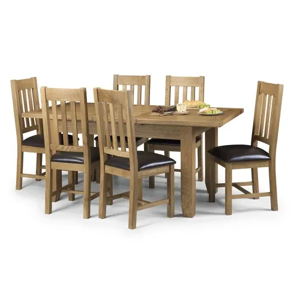 Extendable Dining Set with 6 Chairs - Oak image