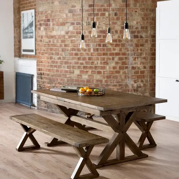Extendable Dining Table - Dark Wood, Reclaimed image