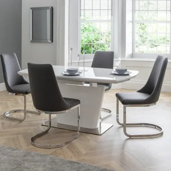 Extendable Dining Table with 4 Chairs - Grey image