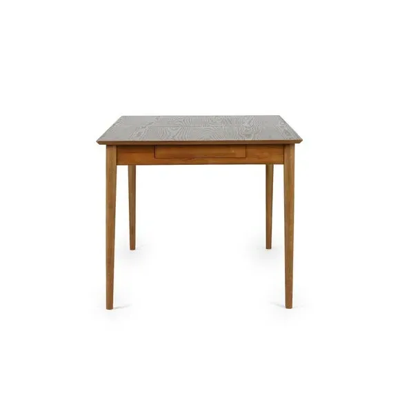 Extendable Dining Table with Drawers - Brown, Wood