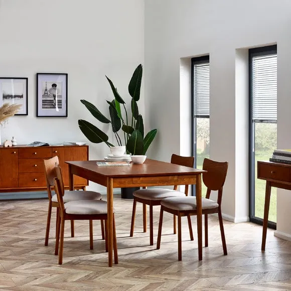 Extendable Dining Table with Drawers - Brown, Wood image
