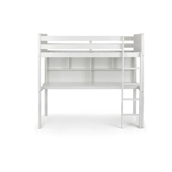 High Sleeper Bed with Storage - White, Hardwood