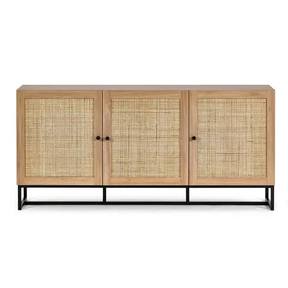 Large Sideboard with Rattan - Oak