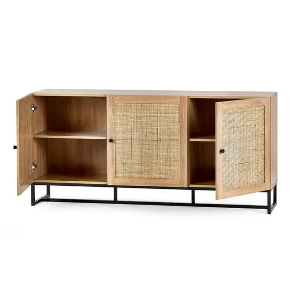 Large Sideboard with Rattan - Oak
