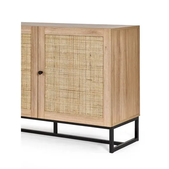 Large Sideboard with Rattan - Oak