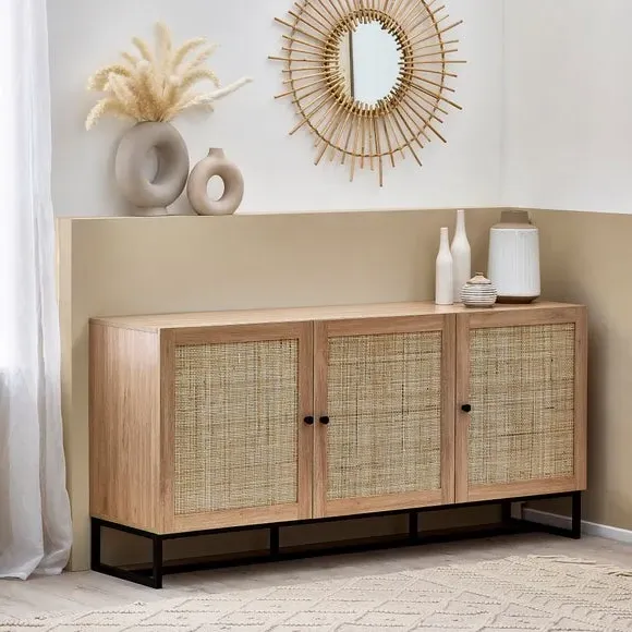 Large Sideboard with Rattan - Oak image