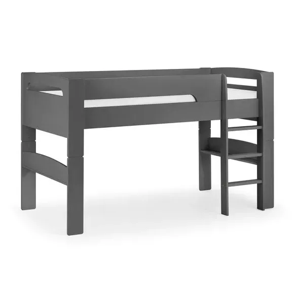Mid Sleeper Bed with Ladder - Anthracite, Wood