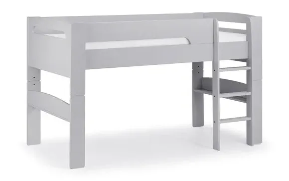 Mid Sleeper Bed with Ladder - Grey, Wood