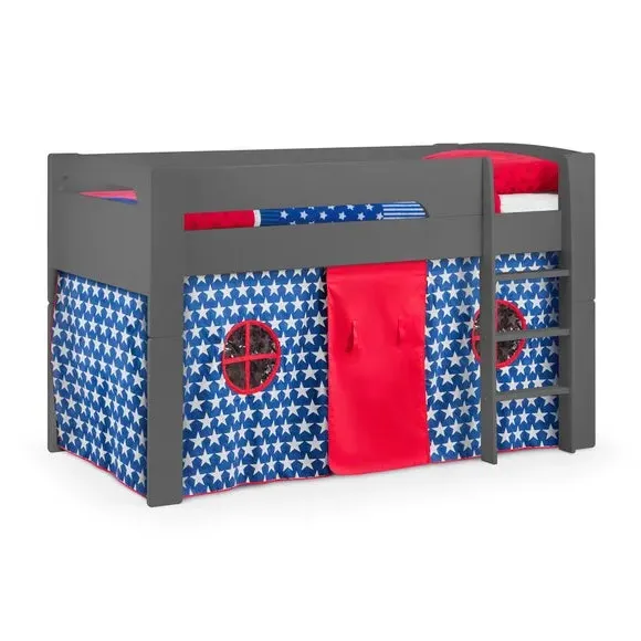 Mid Sleeper Bed with Tent - Black