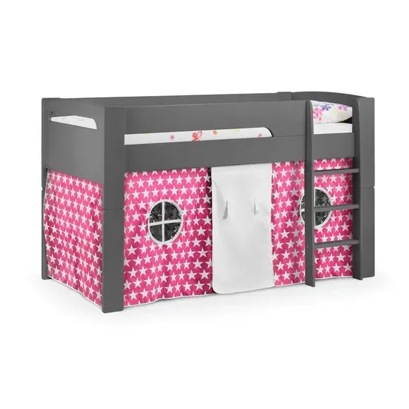 Mid Sleeper Bed with Tent - Black image