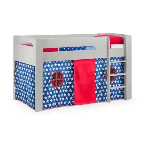 Mid Sleeper Bed with Tent - Grey