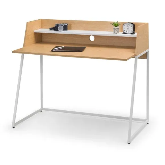 Modern Desk with Shelf - Brown, Oak Effect