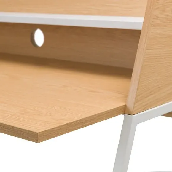 Modern Desk with Shelf - Brown, Oak Effect